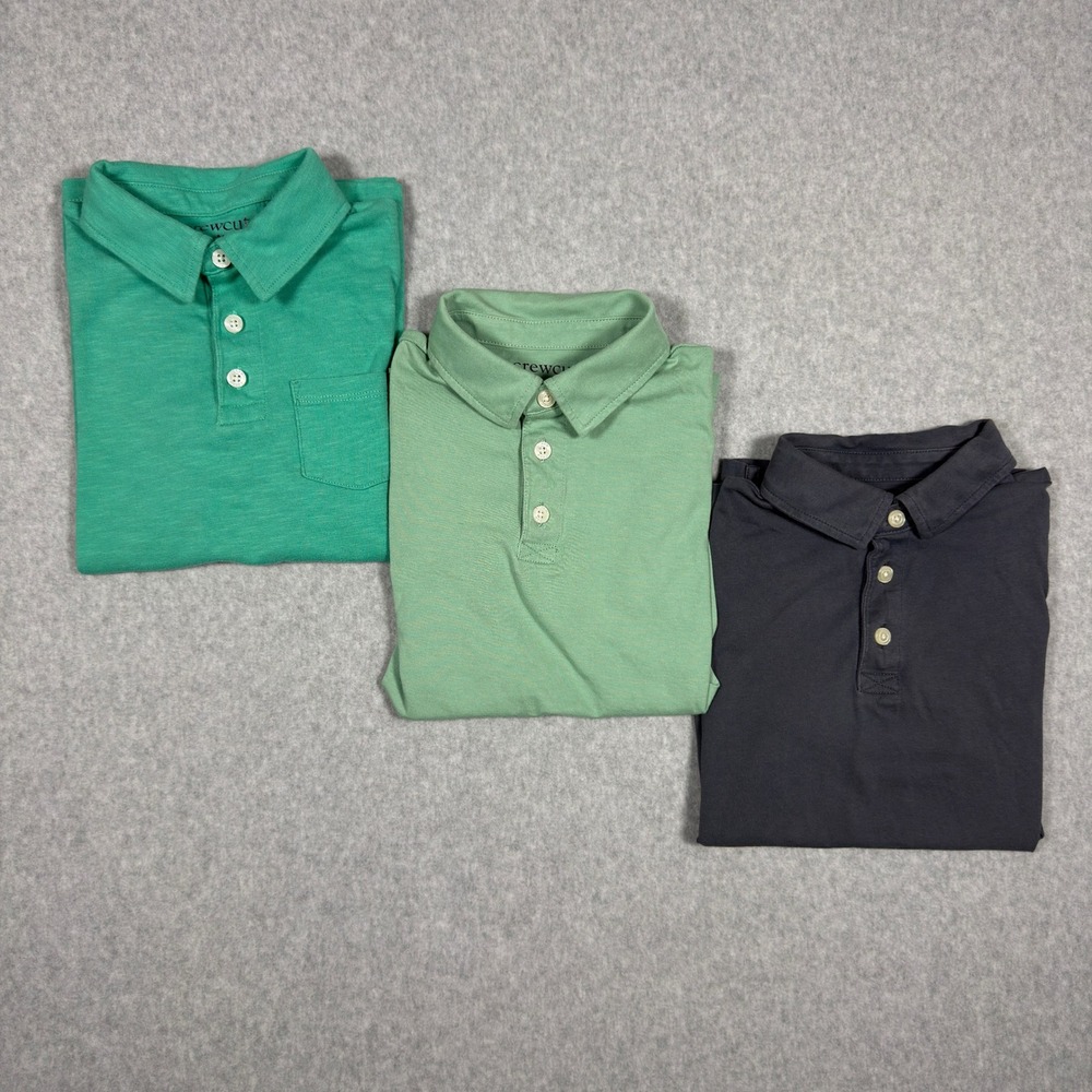 Crewcuts Boys Polo Shirt Bundle Lot of 3 Green Grey Size 8 Medium Short Sleeve